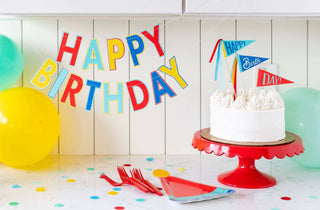Blue Birthday "Happy Birthday" BannerSurprise your birthday loved one with this bright birthday banner. With bold primary colors this word banner adds the perfect finishing touch to any birthday party. My Mind’s Eye
