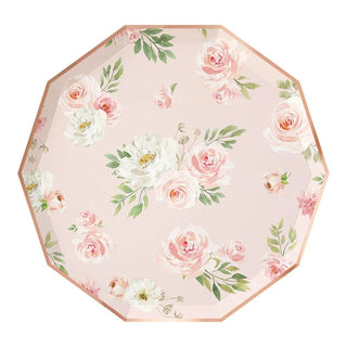 Blush Floral Paper Plates - LargeThese floral paper plates feature a romantic watercolor pattern on a soft blush background, trimmed in rose gold foil.

Dinner plate size (11 inches / 28cm)
Each pacPaperboy