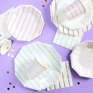 Frenchie Striped Blush 9 oz CupsOoh la la! Inspired by the iconic french breton stripe, these striped napkins are anything but basic. Let them stand alone or mix and match with another pattern to cDaydream Society