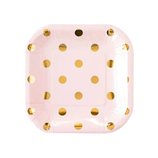 Blush Polka Dot Paper Plates