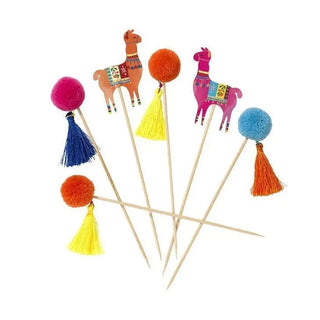Brighten up your party food with these colorful Boho Llama & Pom Pom Food Picks from Talking Tables. Add a festive touch to your treats with these party cocktail sticks complete with tassels.