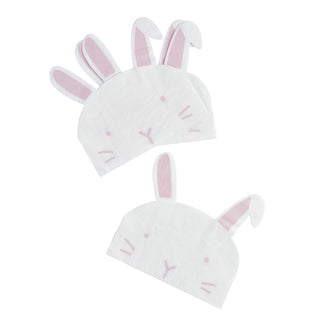Two HootyBalloo Bunny Paper Napkins on a white surface.