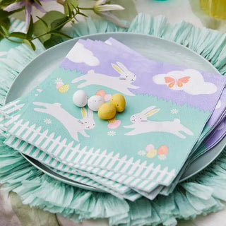 Bunny Rabbit Easter Napkins with recyclable bunny design, perfect for Easter festivities by Talking Tables.