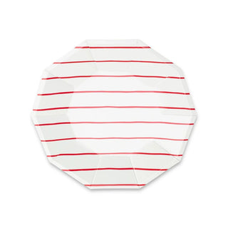 Frenchie Striped Candy Apple Small PlatesOoh la la! Inspired by the iconic french breton stripe, these foil-pressed plates are anything but basic. Let them stand alone or mix and match with another pattern Daydream Society
