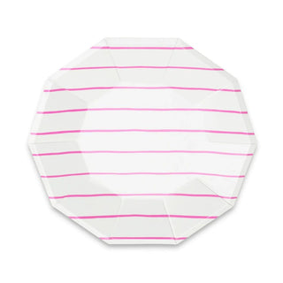 Frenchie Striped Cerise Large PlatesOoh la la! Inspired by the iconic french breton stripe, these foil-pressed plates are anything but basic. Let them stand alone or mix and match with another pattern Daydream Society