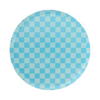 A Check It! Out of the Blue Dinner Plate by Jollity & Co on a white background.