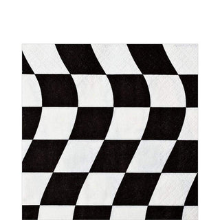 Checkered Flag Lunch NapkinsKeep tables clean at your Indy 500 party with Black &amp; White Checkered Flag Lunch Napkins! These large paper napkins feature a wavy black and white checkered pattParty Creations
