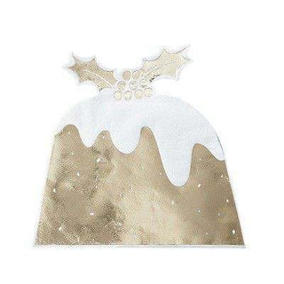 Christmas Christmas Pudding Napkin- The gorgeous gold foiled Christmas Pudding Napkins shine 'Merry and Bright' in the light, and is sure to set you in the festive spirit- Serve tasty treats on theseGinger Ray