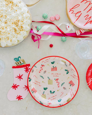 Christmas Wishes Scattered Icons PlateThese festive party plates feature favorite Christmas icons including stockings, presents, cocoa and holly and will make a merry statement at your Holiday table! MeaMy Mind’s Eye
