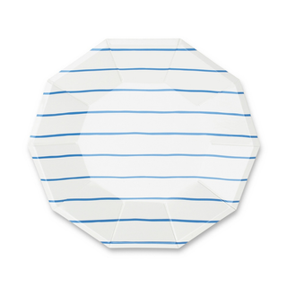 Frenchie Striped Cobalt Large Plates