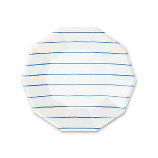 Frenchie Striped Cobalt Small PlatesOoh la la! Inspired by the iconic french breton stripe, these foil-pressed plates are anything but basic. Let them stand alone or mix and match with another pattern Daydream Society