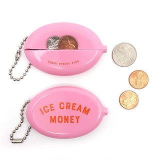 Coin Pouch - Ice Cream MoneyOnce a memento of old-school amusement parks and Summer camps, these vintage-inspired rubber coin pouches adorned with the latest Three Potato Four designs are our nThree Potato Four