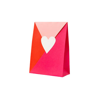 A My Mind's Eye Color Block Treat Bag with a heart sticker on it.