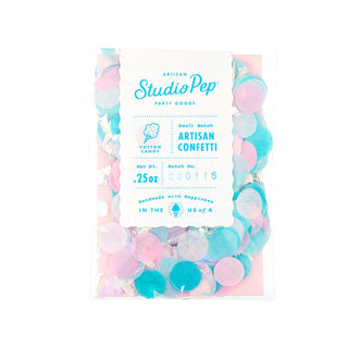 Cotton Candy Artisan ConfettiOur hand-pressed Artisan Confetti is the highest quality confetti available. Fully separated and pressed from American made tissue paper for the most beautiful colorStudio Pep