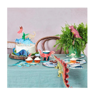 Dinosaur Kingdom Cake ToppersRoar, create a dinosaur cake to impress the birthday boy or girl and their guests! Easily transform a birthday cake into a Jurassic feast with these tremendous cake Meri Meri