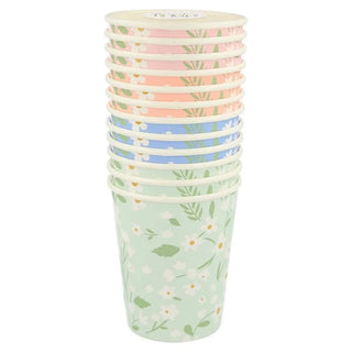 Ditsy Floral CupsYour guests will love refreshing drinks served in these pretty cups. They feature a fabulous floral design, which will look amazing on the party table.

They are craMeri Meri