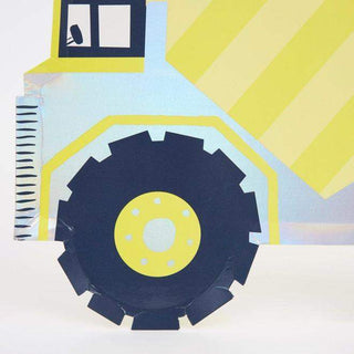 Dumper Truck PlatesChildren who love big construction vehicles will be amazed with these shiny dumper truck plates! They are beautifully crafted with lots of shimmering foil, and will Meri Meri
