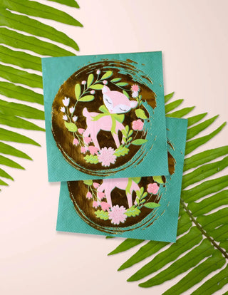 Easter Garden Party NapkinsThe prettiest party napkins with darling woodland animals, perfect for a baby shower, a birthday party, or a tea party! Features gold foil, and coordinates perfectlyCrated