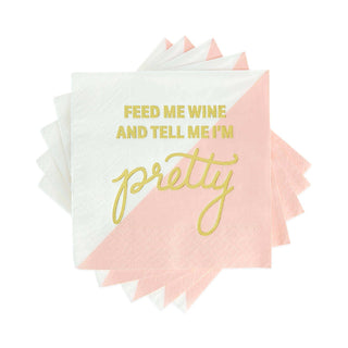 Feed Me Wine Cocktail Napkin by Cakewalk