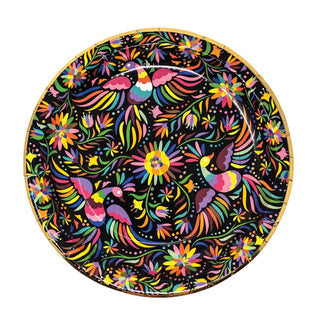 Colorful Mexican hummingbird Party Partners Fiesta Bird dessert plate.