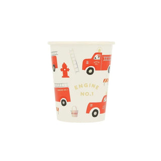 Fire Truck CupsBeing a little firefighter is thirsty work, so refresh your party guests with drinks served in these fabulous cups. Or you can fill them with yummy treats. They lookMeri Meri