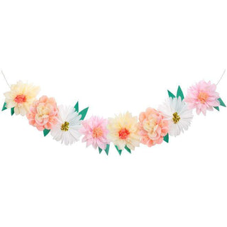 Flower Garden Giant GarlandThis fabulous flower garland will add beauty to any celebratory setting, or as a gorgeous decoration in your home. Crafted from tissue paper, with gold foil detail, Meri Meri