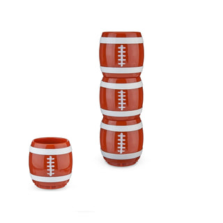 Football Shot Glasses
Stackable set of 4 fits the decorative motif of any man cave or sports room. Line them up and throw them down, then conveniently stack when not in use.
Kick off in True Brands