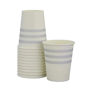 French Stripe Party Cup - GreyOh so stylish French style paper cups! White paper cups with French ticking style stripes, perfect for summer birthday celebrations, baby showers and weddings.
Each Sambellina