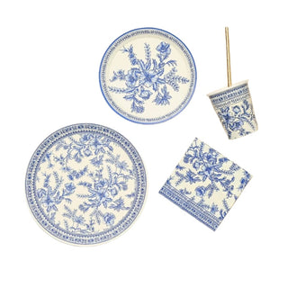 French Toile Small PlatesClassic and elegant, our floral toile small plates bring a touch of the French countryside to any occasion. Featuring a deep blue toile pattern, the plates are the iCoterie Party Supplies