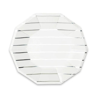 Frenchie Striped Silver Large Platesooh la la! inspired by the iconic french breton stripe, these foil-pressed plates are anything but basic. let them stand alone or mix and match with another pattern Daydream Society