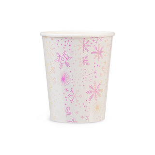 Frosted 9 oz CupsIce ice, baby! Featuring iridescent foil-pressed elements, these snowflake cups are what winter dreams are made of! We also adore them for frozen and winter wonderlaDaydream Society