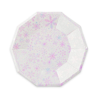 Frosted Large PlatesIce ice, baby! Featuring iridescent foil-pressed elements, these snowflake plates are what winter dreams are made of! We also adore them for frozen and winter wonderDaydream Society