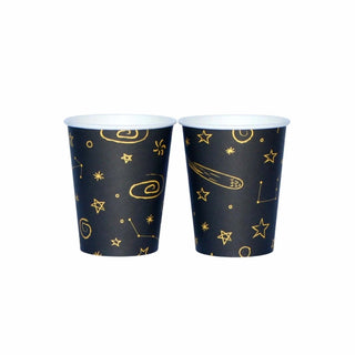 Galaxias CupsFeaturing yellow and dark colors, these cups are inspired on space adventures and will take your decoration to another dimension! 
Package contains 8 paper cups. 
9 Pooka Party