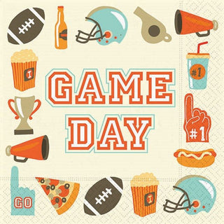 Game Day Icons Luncheon Napkin
Paper Lunch Napkins 
Pack of 16
Approx: 6.5"
Holographic Foil Details 
Not safe for microwave use
Design Design