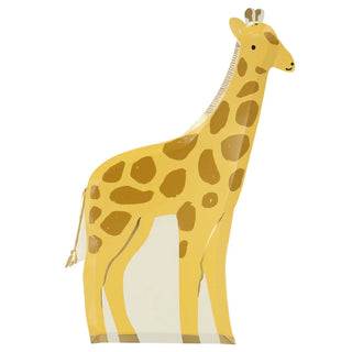 A Meri Meri giraffe plate stands gracefully against a plain white backdrop.