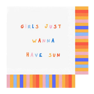 Girls Wanna Have Sun Fringe Beverage Napkins by Slant
