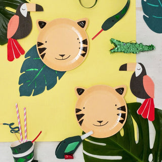 Wild Tiger Small PlatesMake a jungle themed party even more fantastic with our fabulous tableware. These delightful plates are cut out in the shape of a tiger's face, with pointy ears and Meri Meri