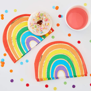 Gold Foiled Rainbow Party NapkinsPerfect for any party these rainbow paper napkins will look perfect with other rainbow party decorations for a fun and vibrant setup. The vivid colours pop against tGinger Ray