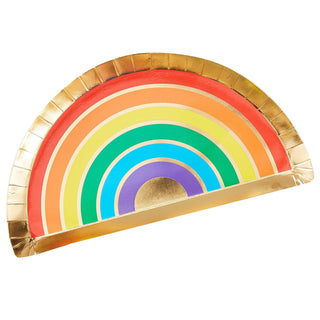Gold Foiled & Rainbow Paper PlatesOur bright rainbow paper plate is sure to brighten up your party celebrations

Each plate is shaped like a rainbow with a gold foiled finish. Place on your table setGinger Ray