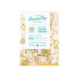Golden Artisan ConfettiOur hand-pressed Artisan Confetti is the highest quality confetti available. Fully separated and pressed from American made tissue paper for the most beautiful colorStudio Pep