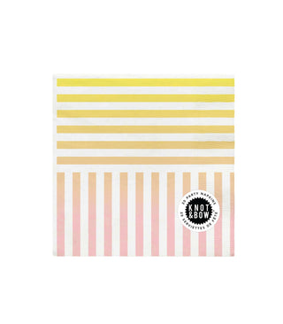 Gradient Stripe Party NapkinsThis assortment of paper plates, cups, and napkins can be mixed and matched to create table settings that are festive and fresh, never boring. All tableware is made Knot & Bow