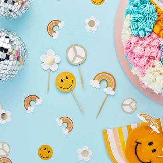 Groovy Food PicksGet your groove on! Top your cakes in style with these adorable Groovy Food Picks!

12 Groovy Gold Foiled Food Picks
HootyBalloo