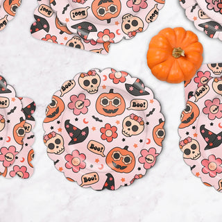 Groovy Halloween PlatesGet ready for the GROOVIEST Halloween party with our scalloped-shaped, groovy Halloween plates!
Your guests will absolutely LOVE these plates. Pair our chic HalloweeEllie's Party Supply