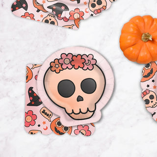 Groovy Halloween Skull PlatesGet ready for the GROOVIEST Halloween party with our skull-shaped, groovy Halloween plates!
Your guests will absolutely LOVE these plates. Pair our chic Halloween skEllie's Party Supply
