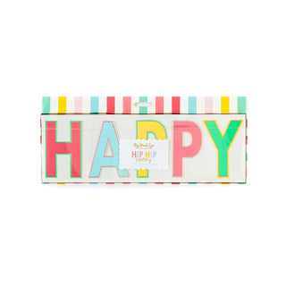 HAPPY BIRTHDAY BANNERDeliver birthday sentiments in a bright and playful way with this two piece happy birthday banner. Whether you use it to decorate the cake table of the birthday bashMy Mind’s Eye