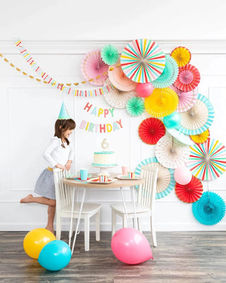 HAPPY BIRTHDAY BANNERDeliver birthday sentiments in a bright and playful way with this two piece happy birthday banner. Whether you use it to decorate the cake table of the birthday bashMy Mind’s Eye