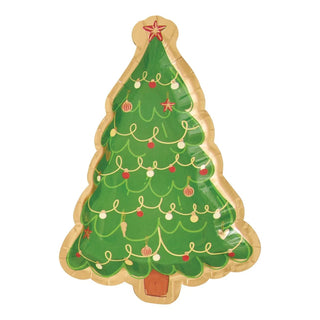 HOLLY JOLLY DIE-CUT PAPER CHRISTMAS TREE PLATEThese fun and festive die cut Christmas Tree shaped paper plates will make you want to host a Christmas party or event like White Elephant or Secret Santa party at tSophistiplate