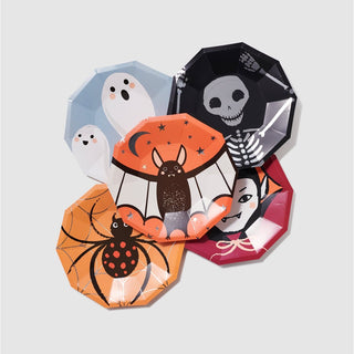 Halloween Frights Paper Party PlatesBats, Skeletons, Spiders, Dracula and Ghosts - the Halloween gang's all here! Our Halloween Frights set features a mix of the spookiest characters for one terrifyingCoterie Party Supplies