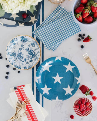 Hamptons Navy Star Paper PlateOh my stars and stripes these plates are the are the perfect addition to any backyard barbeque or midnight picnic under fireworks. These dinner sized plates are big My Mind’s Eye