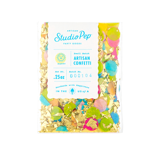 Happy Artisan ConfettiOur hand-pressed Artisan Confetti is the highest quality confetti available. Fully separated and pressed from American made tissue paper for the most beautiful colorStudio Pep